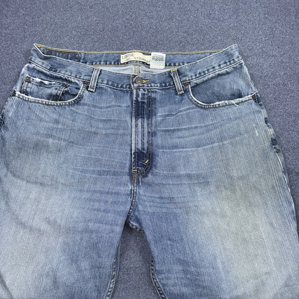 Levis Jeans 36x32 Blue 569 Loose Straight Wide Leg Baggy Fade Street Skater
